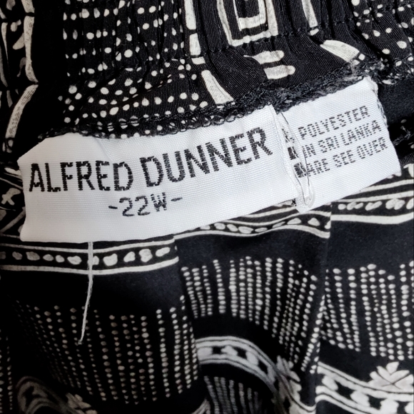 Vintage Alfred Dunner Black & White Print Midi Skirt - Picture 6 of 7